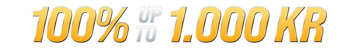 100%  up to  1.000 kr  